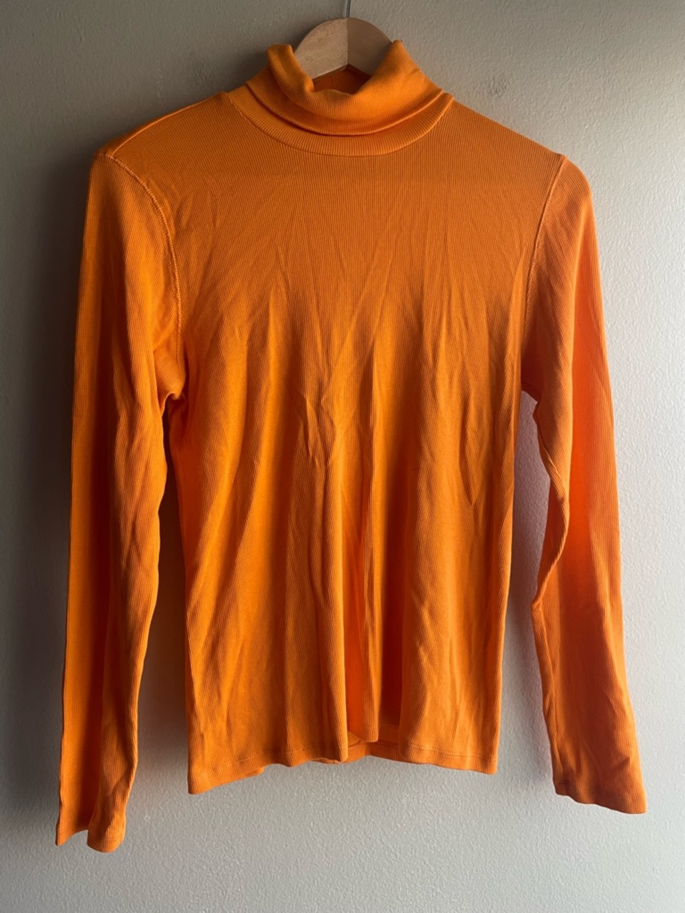 Everlane THE LUXE RIB TURTLENECK Orange Size Large